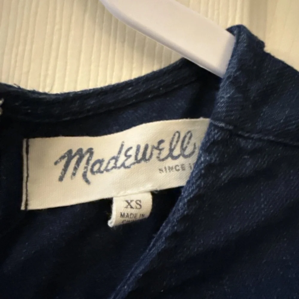 Madewell Navy Lace Hem Tank Top - Picture 6 of 7